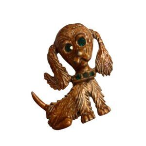VTG Gerry’s Dog Brooch | Cocker Spaniel Figural Pin w/ Rhinestones